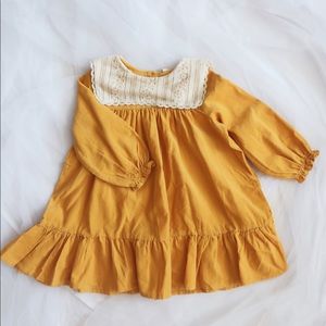 Toddler Girl French Collar Velvet Dress